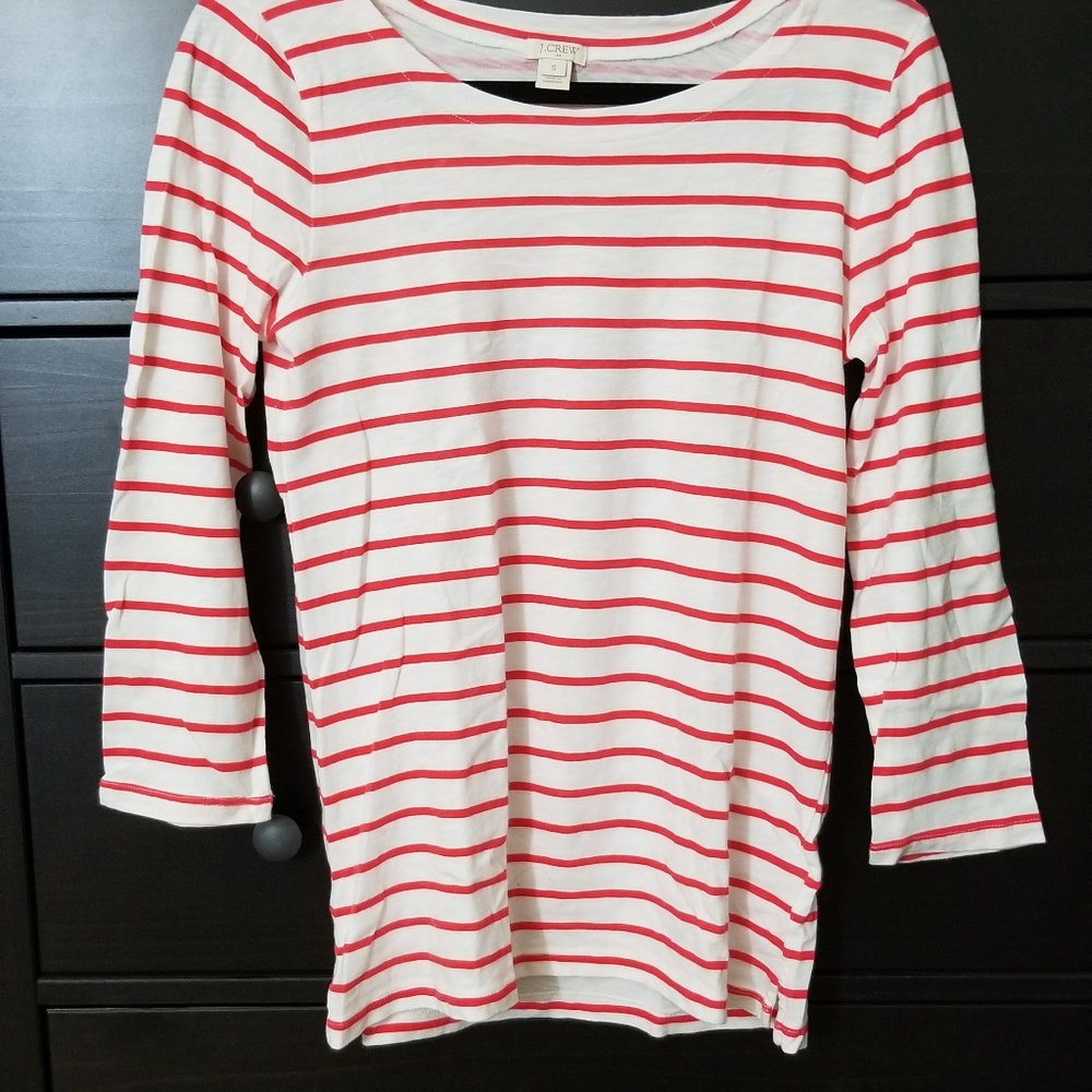 J Crew Factory red striped long sleeve T-shirt